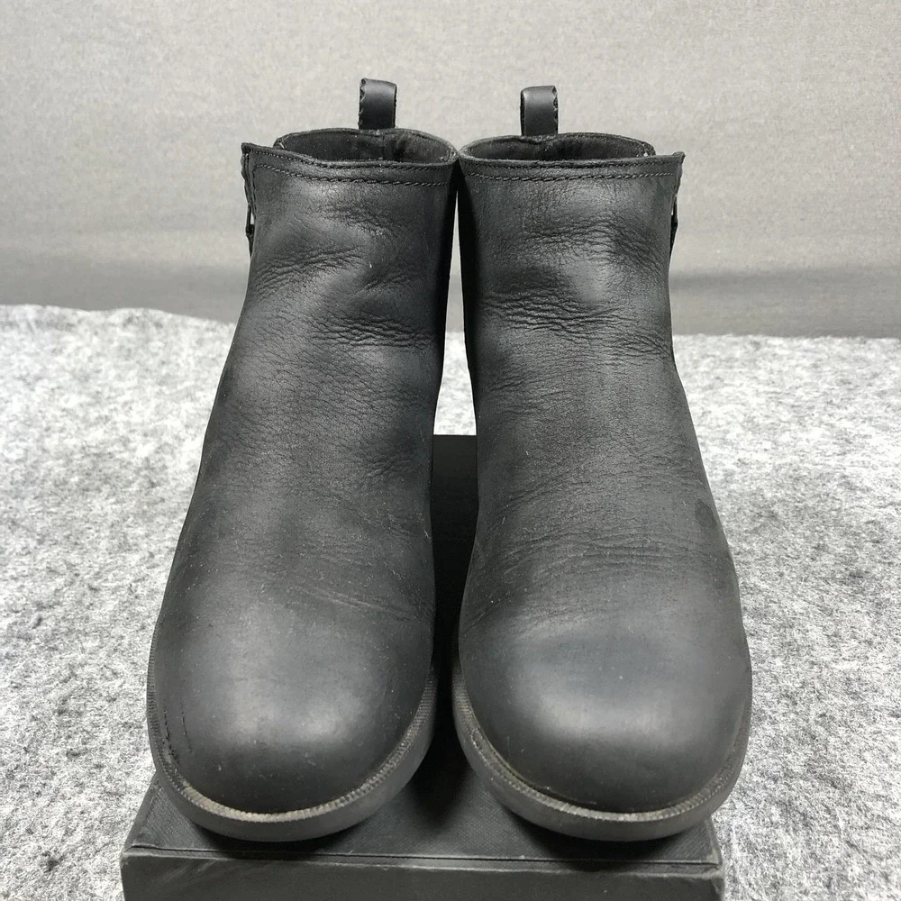 Teva Anaya Booties Womens 11 Black Leather Zip Block Heel Comfort 11201